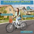 thumbnail image 4 of ABORON Lightweight Women Bike for Commuting with Basket & Combination Lock - 24/26 inch 7 Speed Beach Cruiser Bike for Women - Low Step Through City Bikes Commute Bicycle for Ladies, 4 of 9