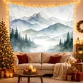 thumbnail image 3 of Layered Misty Mountains Above Pine Forest, Calming Minimalist for Nature Lovers, Landscape Wall Art, Housewarming Gift, Tapestry Wall Hanging for Bedroom and Living Room, 3 of 6
