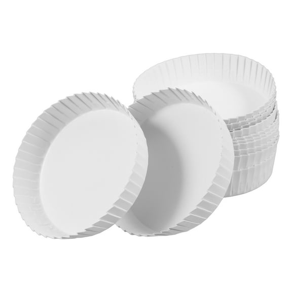 LEORX 50Pcs White Disposable Paper Cup Lid Coffee Drinking Cover for Weddings Cafes and Home Use