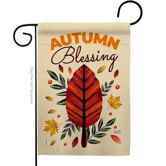 Angeleno Heritage G135620-BO 13 x 18.5 in. Blessing Autumn Garden Flag with Fall Harvest & Double-Sided Decorative Vertical Flags House Decoration Banner Yard Gift
