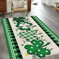 thumbnail image 4 of 3x5 Area Rugs, St. Patrick's Day, Non-Skid Rubber Backing Large Rectangle Rugs - Living Room Bedroom Home Office, Green Shamrock Farmhouse Plaid Eucalyptus Indoor Floor Mat Carpets Washable Rug, 4 of 9