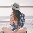 thumbnail image 4 of Circunferencia del sombrero de 50-54 cm, circunferencia de la cabeza pequeña, sombrero de paja, sombrero de protección solar para mujer, sombrero de playa, sombrero de paja de flor pequeña, 4 of 5