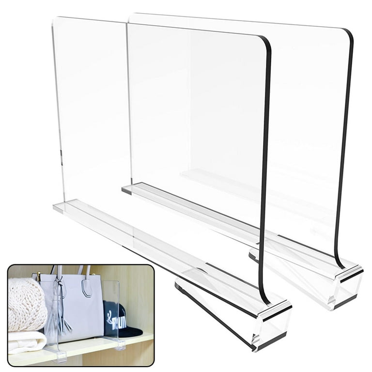 12-Pack Clear Acrylic 12 Shelf Dividers