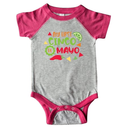 

Inktastic My 1st Cinco De Mayo with Lime and Red Pepper Gift Baby Boy or Baby Girl Bodysuit
