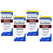 Bausch & Lomb Advanced Eye Relief Redness Maximum Relief Eye Drops, 0.50 oz (Pack of 4)