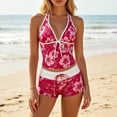 thumbnail image 2 of Minjewel Two Piece Swimsuit for Women - High Waist Tankini Set Push Up, Womens Swimsuits Tummy Control, for Beach Summer,Hot Pink M, 2 of 7