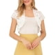 thumbnail image 1 of Cárdigan de encaje para mujer INSPIRE CHIC, elegante, de manga corta, con frente abierto, floral, corto, bolero, top de encaje, M blanco, 1 of 8