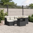 thumbnail image 1 of vidaXL 7 Piece Garden Sofa Set with Cushions Black Poly Rattan, 1 of 5