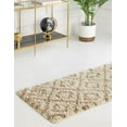 thumbnail image 4 of Unique Loom Trellis Shag Collection Area Rug - Ruth (2' 7" x 10' Runner Beige/Light Brown), 4 of 11