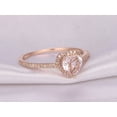 thumbnail image 3 of HeartsAndYou Heart Cut Lab Grown Morganite Engagement Ring 14k SOLID Rose Gold Wedding Women, 3 of 6