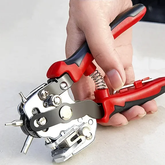 Pre-Owned Multi-function Adjustable Punching Pliers for Leathercraft Aluminiumblech Cloth Paper Eyelet Puncher Hole Positioning Hand Tools