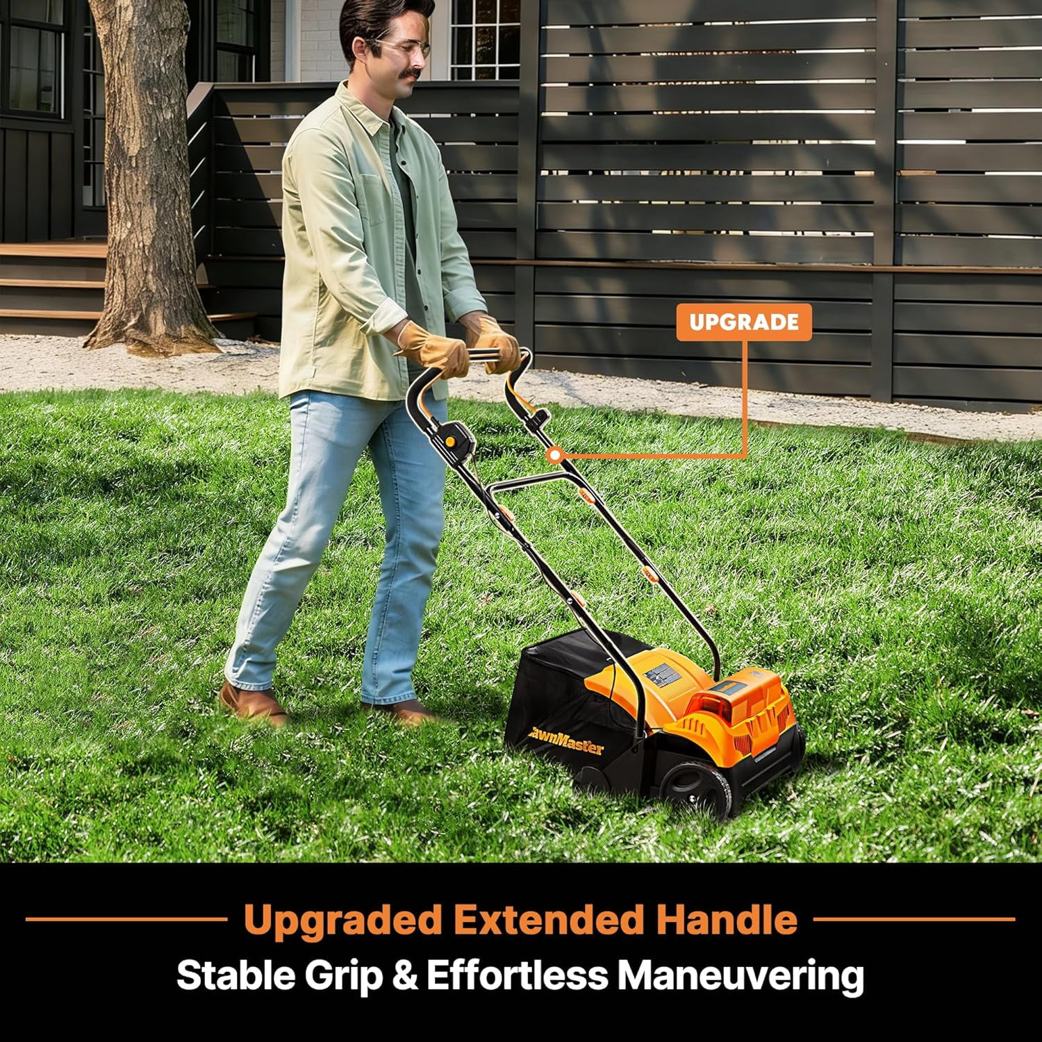 LawnMaster 48V MAX Brushless 16” Cordless Scarifier & Dethatcher with Removable Thatch Collection Bag Quick-Fold – CLGVB4816