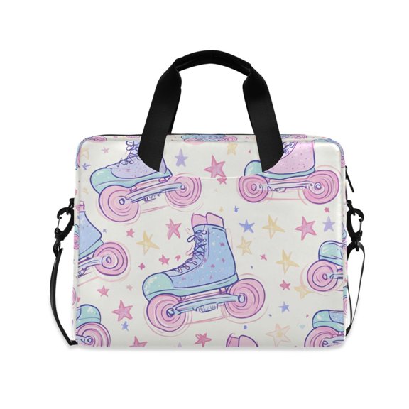 FORMRS 16" Laptop Bag Carrying Sleeve Case with Handle Travel Shoulder Briefcase, Pink Skates