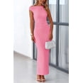 thumbnail image 3 of Vestido largo PRETTYGARDEN para mujer, verano 2025, con un solo hombro, rosa, 3 of 9