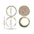 thumbnail image 2 of Unique Bargains 1 Pc Women Round Compact Mirror Rhinestone Cosmetic Mirror for Business Travel Vacation Metal Glass Gold Tone, 2 of 3