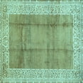 thumbnail image 1 of Ahgly Company Indoor Square Abstract Light Blue Contemporary Area Rugs, 4' Square, 1 of 4
