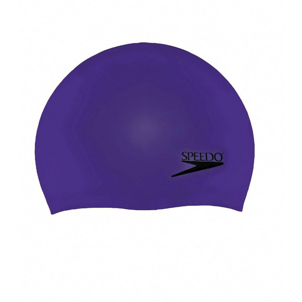 Speedo Adult Solid Silicone Swimming Dome Swim Cap, Purple, OneSize