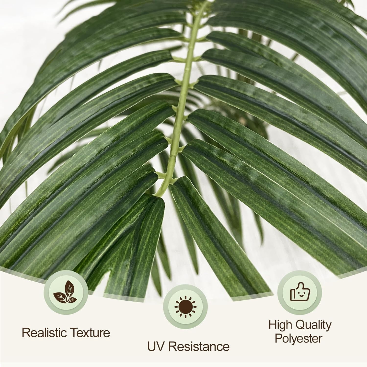 Keeplush 5.5ft Artificial Palm Tree Indoor Plant Tall Fake Tropical Paradise Palm Tree in Pot with Real Bark Design Faux Areca Palm Tree for Home Office Living Room Bedroom Farmhouse Modern Decor