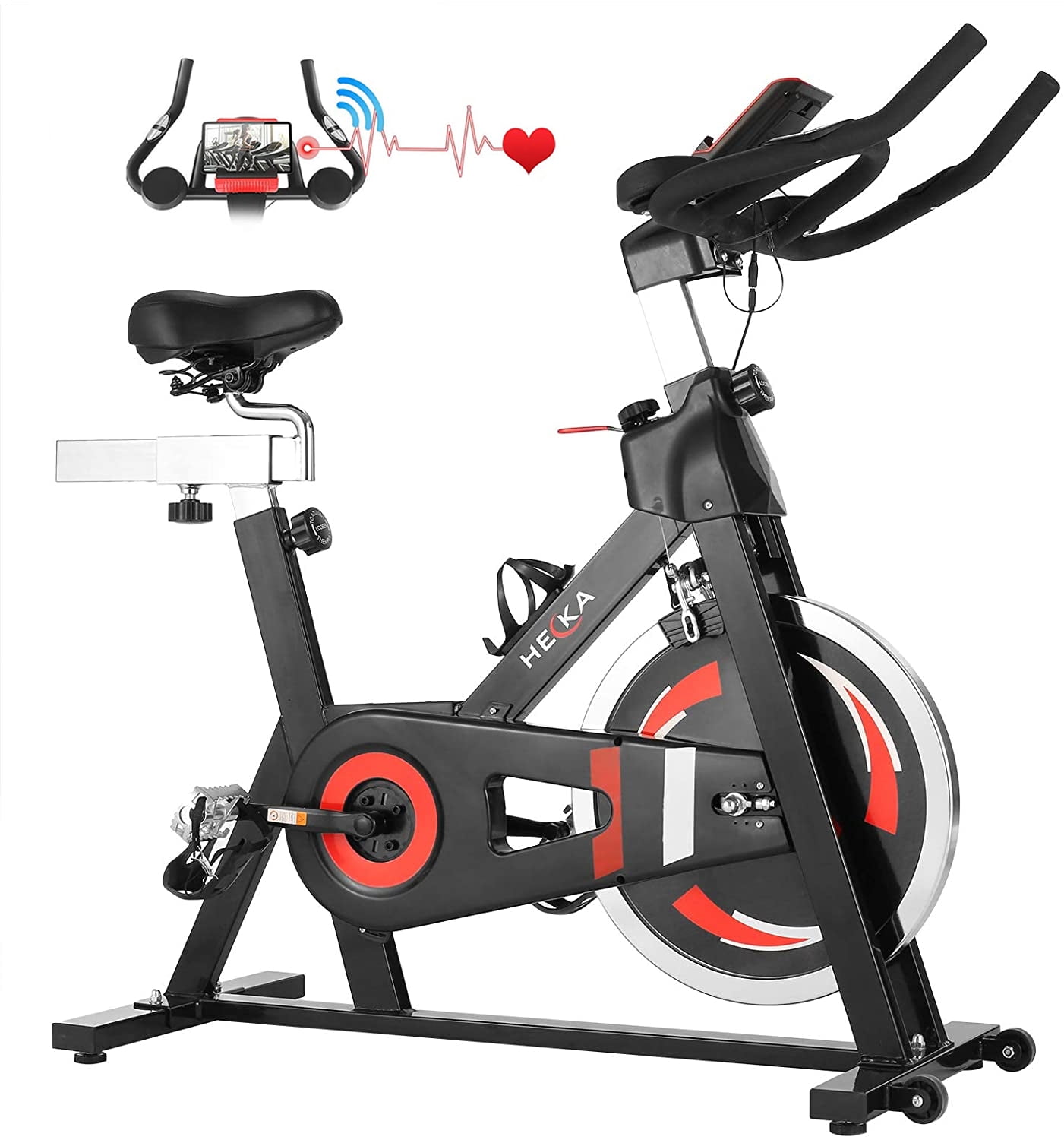 Heavy Duty Exercise Bike Adjustable Flywheel Cycling Home Cardio Fitness Workout 