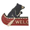 thumbnail image 6 of Rustic Father Bear With Cub Rowing Red Canoe Boat Welcome MDF Wall Decor Plaque, 6 of 9