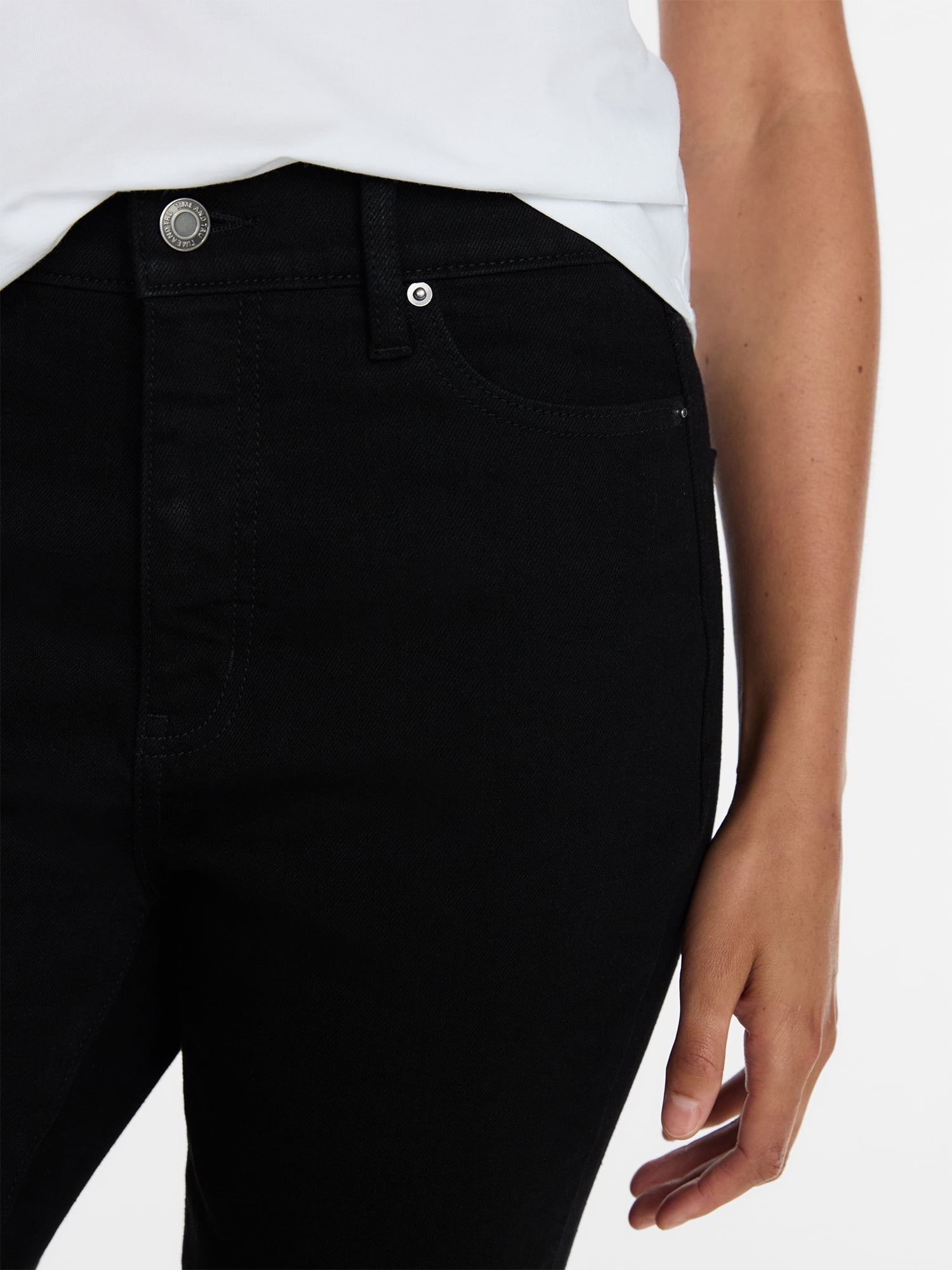 Time and Tru Women's Mid Rise Stretch Denim Capri Pants, 16.5" Inseam, Sizes 0-20