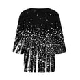 thumbnail image 5 of Mlqidk Plus Size Tshirts for Women Cute Womens Size 4x Tops Button Henley Shirts Womens 3/4 Sleeve Tops Dressy Casual Floral Graphic Tees 4x Womens Plus Size Clothes Black L, 5 of 6