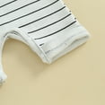 thumbnail image 6 of Bagilaanoe Newborn Baby Boys Hooded Jumpsuit Striped Sleeveless Bodysuit 3M 6M 12M 18M Infant Summer One Piece Romper, 6 of 6