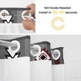 thumbnail image 5 of Red Gray No Hook Shower Curtain Waterproof,Bathroom Curtains with Snap in Liners and See Through Top Window,Southwest Retro Ethnic AztecTexture Bohemian Hotel Style Bathtub Curtains Shower 66"Wx72"L, 5 of 8