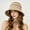 Khaki, variant on HuangHuanChen Bucket Hats for Women Striped Summer Fashion Wide Brim Sun Hat Versatile Foldable Packable Travel Fedora Hat Crochet Bucket Hat M