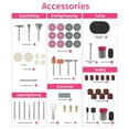thumbnail image 4 of HARDELL Rotary Tool Accessories, 227pcs Power Rotary Tool Accessories Kit, 1/8"(3.2mm) Diameter Shanks, Universal Fitment for Easy Cutting, Polishing, Sanding, Carving, Grinding(Pink), 4 of 8