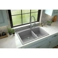 thumbnail image 1 of Karran Qt-711 Drop-In Quartz Composite 33 In. 1-Hole 60/40 Double Bowl Kitchen Sink In Grey, 1 of 4