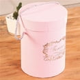 thumbnail image 5 of SPRING PARK Handheld Flower Bucket Holder Gift Packaging Paper Box Decorating Round Hot Box, 5 of 7