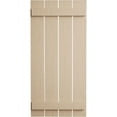 thumbnail image 3 of Ekena Millwork 23 1/2"W x 24"H Rustic Four Board Spaced Board-n-Batten Rough Cedar Faux Wood Shutters (Per Pair), Primed Tan, 3 of 11