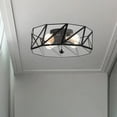 thumbnail image 2 of Vanity Art 4 Light 15.94 Inches Unique Statement Geometric Flush Mount Lighting | Modern Hanging Ceiling Lights Fixtures for Dining Room Living Room Bed Room Kitchen SYBG3334-BK, 2 of 8