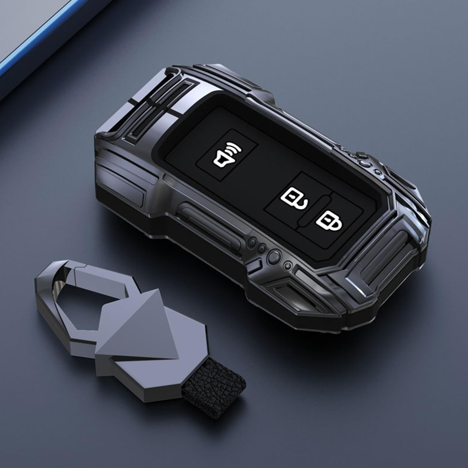 Zinc Alloy Smart Remote Car Key Fob Case Cover Protector Shell Compatible for Toyota 4Runner Tacoma Camry Corolla Rav4 Highlander Avalon Tundra Cruise Prius Sequoia