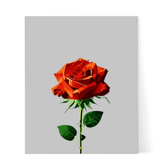 Designs ByLITA Red Rose, 8 x 10 Wall Print (Unframed) | Home Decor