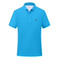 thumbnail image 5 of Kids Short Sleeve Polo Shirt Boys Girls Classic Lapel Collar Deer Embroidery Casual Tops Lightweight Breathable Summer Tee for Daily Wear Oktoberfest Outfit(Sky Blue,3-4Years), 5 of 5