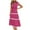 Hot Pink, variant on Tea Length Loose Dress for Women Dot Print Vacation Ruffle Swing Hem Short Sleeve Clothing Summer Beach V Neck Sundress Retro Boho