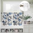 thumbnail image 5 of Kitchen Window Curtains Valance and Tier Set, Retro Blue Sea Turtles Corals Rod Pocket Tier Curtain Valance Set, Watercolor Marine Life Light Filtering Cafe Curtains for Bedroom Living Room, 5 of 9