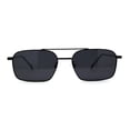 thumbnail image 1 of Mens Old School Double Bridge Narrow Rectangle Metal Rim Sunglasses All Black, 1 of 4