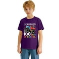 thumbnail image 4 of CAIXIA 100 Days of School Shirt Kids Toddler Boys Girls 100th Day of School Costume T-Shirt Short Sleeve Tops Graphic Tee,Purple, 4 of 7