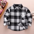 thumbnail image 2 of EnJoCho Boys Girls Flannel Plaid Shirt Kids Lightweight Long Sleeve Button Down Shirt Jacket Casual Outfit Spring Clothes, 2 of 8