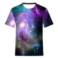 thumbnail image 5 of GUZYING Graphic Tees for Women Summer Tops for Women Trendy Women's Starry Print Casual Fashion Short Sleeve Tops Blouse(Purple,S), 5 of 6