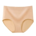 thumbnail image 4 of Gibobby Ropa interior hipster para mujer Calzoncillos para mujer Calzoncillos transpirables de color sólido sexy Bragas sin costuras de algodón de cintura alta para mujer(Caqui， XXXXL), 4 of 5