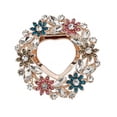 thumbnail image 1 of Women Scarf Fastener Sparkling Rhinestones Leaves Flower Shape Scarf Button Suits Coats Bags Scarves Badge Versatile Accessory, 1 of 8