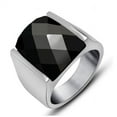 thumbnail image 3 of Simple Square Red And Black Gemstone Couple Ring, 3 of 5