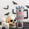 thumbnail image 2 of 40oz Halloween Tumbler - Insulated Stainless Steel Travel Mug with Handle & Straw Lid | Spooky Gift for Women and Girls, 2 of 6