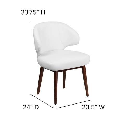 Flash Furniture - Comfort Back Series  Contemporary Leather/Faux Leather Side Chair - Upholstered - White LeatherSoft