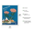 thumbnail image 2 of Bermuda in Oleander Time - Vintage Travel Poster by Adolph Treidler c.1952 - Fine Art Matte Paper Print (Unframed) 16x20in, 2 of 4