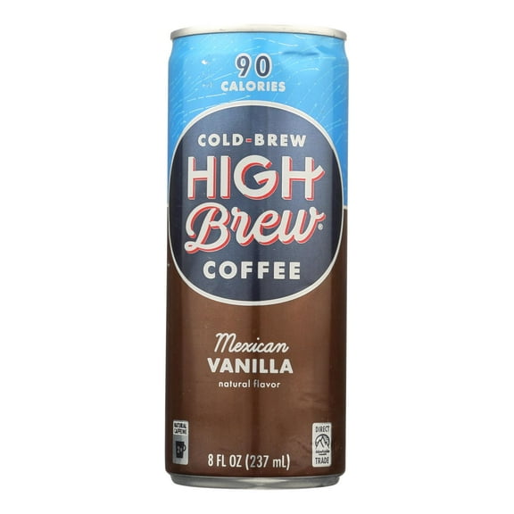 High Brew Cold Brew Coffee - Mexican Vanilla 8 Ounce Can (12 Count)